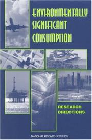 Cover of: Environmentally significant consumption: research directions