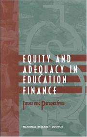 Cover of: Equity and adequacy in education finance: issues and perspectives