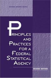 Cover of: Principles and Practices for a Federal Statistical Agency (Compass Series (Washington, D.C.)) | Margaret E. Martin