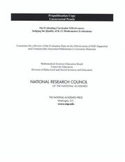 Cover of: On Evaluating Curricular Effectiveness by Committee for a Review of the Evaluation Data on the Effectiveness of NSF-Supported and Commercially Generated Mathematics Curriculum Materials, National Research Council (US)