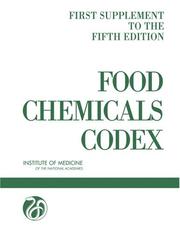 Cover of: Food Chemicals Codex: First Supplement to the Fifth Edition