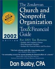 Cover of: Zondervan 2002 Church and Nonprofit Organization Tax & Financial Guide, The