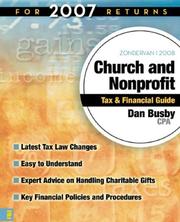 Cover of: Zondervan 2008 Church and Nonprofit Tax and Financial Guide: For 2007 Returns (Zondervan Church and Nonprofit Tax Financial Guide)