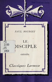 Cover of: Le disciple: extraits