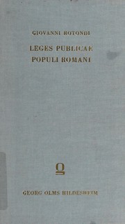 Cover of: Leges publicae populi Romani by Giovanni Rotondi