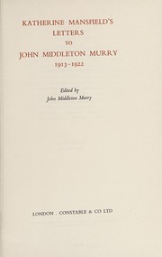 Cover of: Letters to John Middleton Murry, 1913-1922
