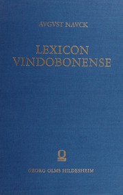 Cover of: Lexicon Vindobonense by August Nauck