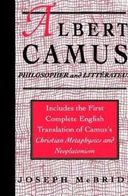 Cover of: Albert Camus: philosopher and littérateur