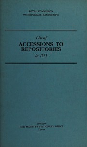 Cover of: List of accessions to repositories.