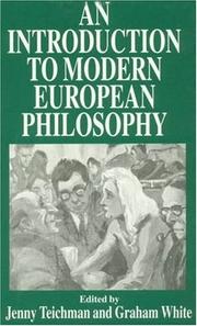 Cover of: An Introduction to Modern European Philosophy by Jenny Teichmann, Graham White