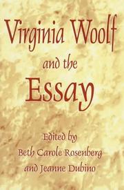 Cover of: Virginia Woolf and the essay