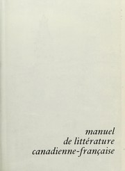 Manuel de littérature canadienne-française by Roger Duhamel