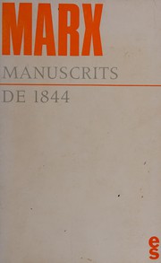 Cover of: Manuscrits de 1844