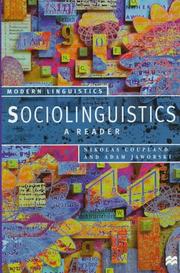 Cover of: Sociolinguistics: a reader