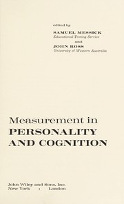 Cover of: Measurement in personality and cognition by Samuel Messick
