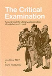 Cover of: The Critical Examination (Language Skills) by Malcolm Peet, David Robinson