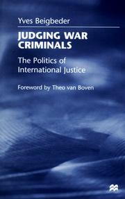 Cover of: Judging war criminals: the politics of international justice