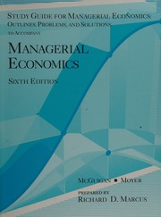 Cover of: Sg-Managerial Economics 6e