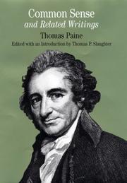 Cover of: Common sense and related writings by Thomas Paine