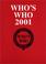 Cover of: Who's Who 2001 (Who's Who)