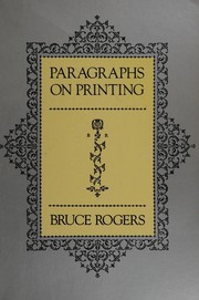 Cover of: Paragraphs on printing by Bruce Rogers
