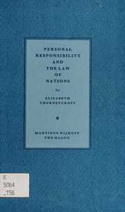 Cover of: Personal responsibility and the law of nations. --