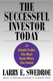 Cover of: The Successful Investor Today by Larry E. Swedroe
