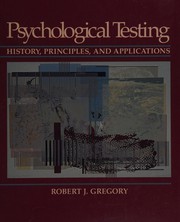 Cover of: Psychological testing by Robert J. Gregory