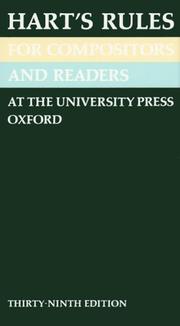 Cover of: Hart's Rules for Compositors and Readers at the University Press, Oxford
