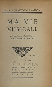 Cover of: Ma vie musicale by Nikolay Rimsky-Korsakov