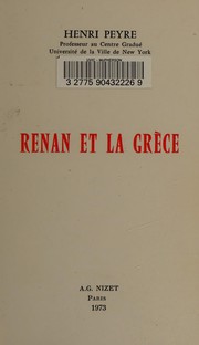 Cover of: Renan et la Grèce.