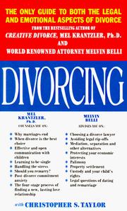 Cover of: Divorcing by Mel Krantzler, Melvin M. Belli, Taylor, Christopher