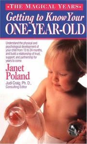 Cover of: Getting to know your one-year-old