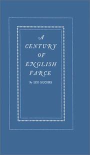 Cover of A century of English farce by leo hughes