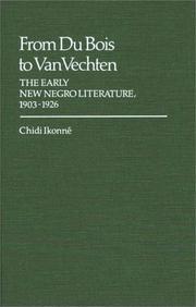 Cover of: From DuBois to Van Vechten: the early new Negro literature, 1903-1926