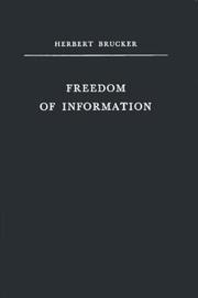 Cover of: Freedom of information