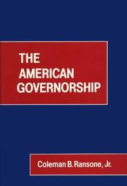 Cover of: The American governorship