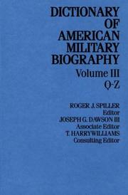 Cover of: Dict Amer Militaary Biog V3 by Roger J. Spiller