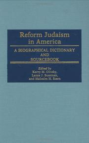 Cover of: Reform Judaism in America by edited by Kerry M. Olitzky, Lance J. Sussman, and Malcolm H. Stern.