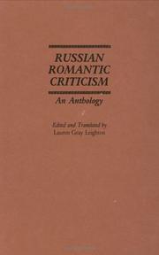 Cover of: Russian romantic criticism: an anthology