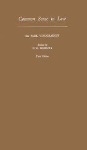 Common-sense in law by Paul Vinogradoff