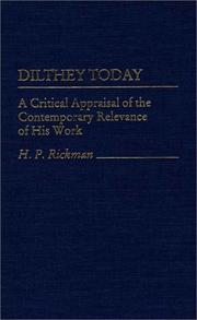 Cover of: Dilthey today by H. P. Rickman