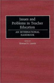 Cover of: Issues and Problems in Teacher Education: An International Handbook