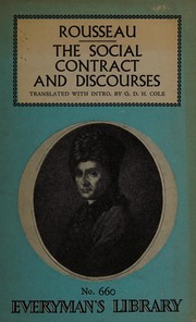 Cover of: The social contract and Discourses by Jean-Jacques Rousseau
