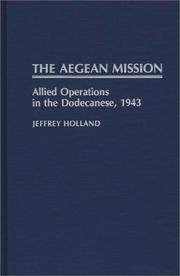 Cover of: The Aegean mission by Jeffrey Holland