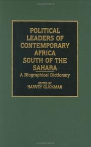 Cover of: Political Leaders of Contemporary Africa South of the Sahara by Harvey Glickman