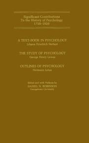 Cover of: A Text-Book in Psychology: The Study of Psychology by Johann Friedrich Herbart, George Henry Lewes, Hermann Lotze