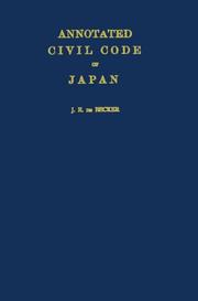 Cover of: Annotated Civil Code of Japan