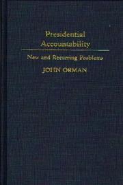 Cover of: Presidential accountability: new and recurring problems