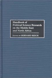 Cover of: Handbook of political science research on the Middle East and North Africa